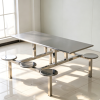 Ensemble table et chaises de cantine au design industriel moderne, durable et écologique pour les écoles, les hôpitaux, les bureaux (4-8 personnes)