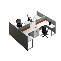 Estación de Trabajo Modular Comercial para Oficina, Cubículo de Paneles de Madera, Escritorio para Centro de Llamadas con Partición Extensible