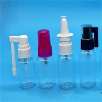 Portable jetable 10ml 20ml 30ml bouteille médicale en plastique longue buse nez bouche pulvérisateur pompe nasale pour inhalation de brouillard de gorge