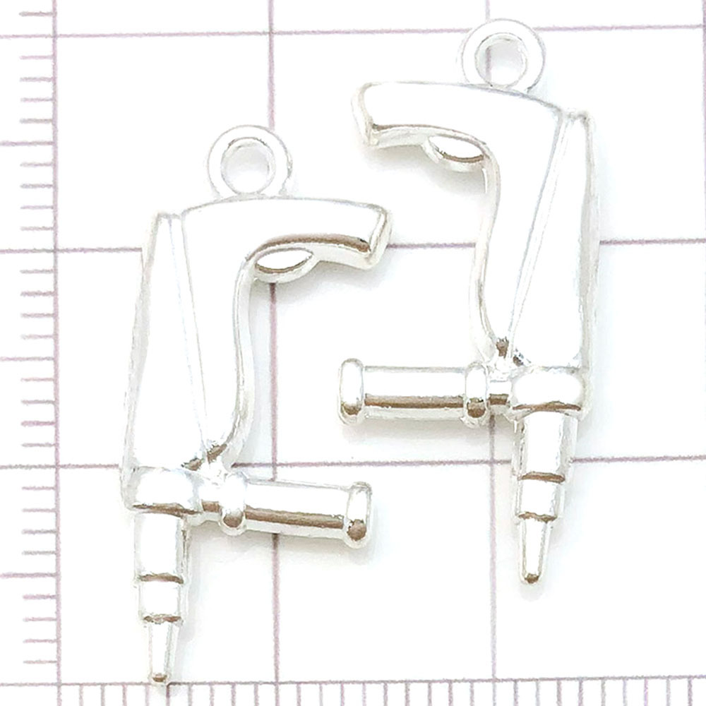 1 Perceuse à percussion argent brillant - 2g - 12*26mm - 20404