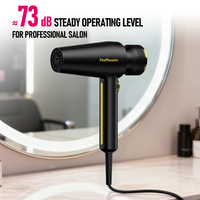 Sèche-cheveux ionique professionnel FirePhoenix M1 Plus 1875W avec moteur sans balais, séchage rapide, qualité salon, 16 modes, diffuseur, prise US