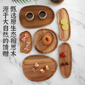 ถาดเสิร์ฟไม้กระถินณรงค์ ไม้เนื้อแข็งธรรมชาติ หลายขนาด สำหรับชา กาแฟ อาหารเช้า ของหวาน - Product Image 2