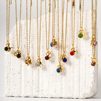 Collier pendentif en acier inoxydable plaqué or 18 carats de haute qualité, zircon, étanche, 12 signes du zodiaque, runes, cadeau tendance, bijoux