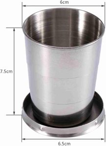 Gourde télescopique rétractable en acier inoxydable BST 140ML/4.73OZ avec porte-clés, tasse de voyage pliable, couvercle et isolation thermique pour la randonnée - Product Image 2