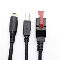 Kabel Printer POS PVC USB ke SR Power DIN3P Male + USB B/M, 3 meter, bertenaga 24V