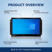 Monitor LCD Industrial de 15.6 Pulgadas con Marco Abierto, Carcasa Metálica y Panel IPS TFT VGA para Pantalla Integrada y Aplicaciones HMI