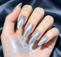 Poudre de pigment holographique en aluminium argenté prismatique résistant à la chaleur industrielle pour la fabrication de gels à ongles et la peinture automobile