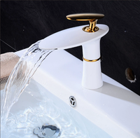 Robinet de lavabo cascade classique à trou unique en laiton, finition bronze antique, mitigeur chaud/froid pour salle de bain S-8007
