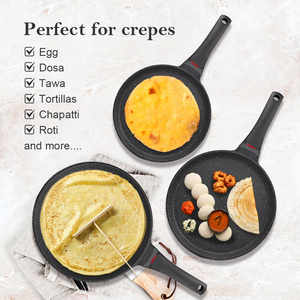 SANLANG Induction Compatible Cast Aluminium Dosa <strong>Tawa</strong> Tortilla Pan Non Stick Crepe Pan with Temperature Control Handle