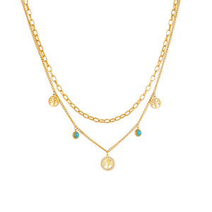 Collier vintage en or bohème pour femmes, plaqué or, arbre de vie/coeur d'amour, bijoux, cadeau pour femme maman fille - Product Image 2