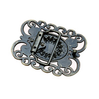 Boucle de ceinture vintage en alliage de zinc style western avec pierre turquoise bleue, motif floral, nouvelle plaque classique WELLWIN 38mm pour ceinture homme