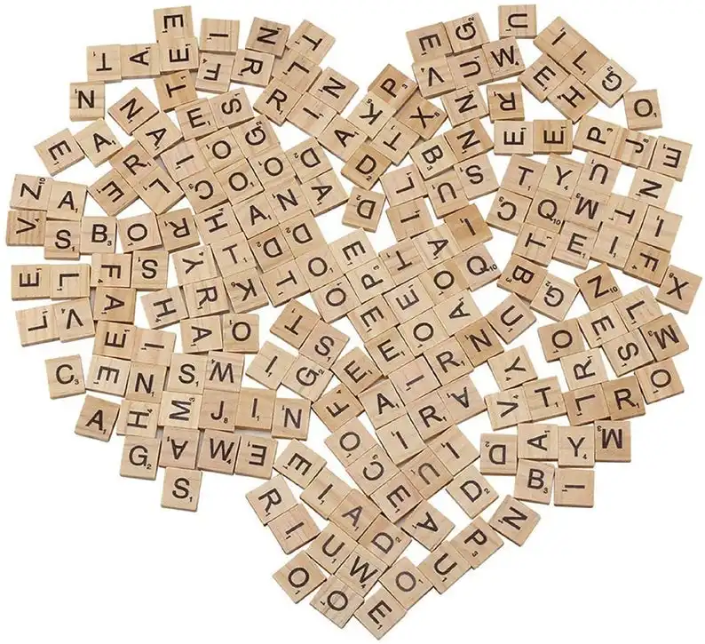 Diy huruf alfabet kayu kerajinan ubin huruf kayu kubus dekorasi scrabbles huruf mainan pendidikan