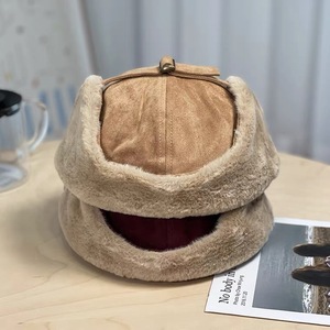 Gorro de aviador para mujer, estilo otoño/invierno, inspirado en Lei Feng, nuevo estilo, forrado de lana, gorra de béisbol con protección para las orejas, diseño cálido de gamuza - Product Image 3