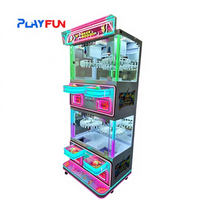 Machine de jeu à monnayeur pour enfants, à quatre joueurs, double niveau, avec pinces, pour centres commerciaux