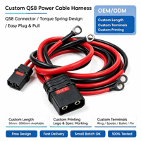 Câble d'alimentation personnalisé QS8 120A avec connecteur anti-étincelle et borne annulaire pour drone, voiture RC, trottinette électrique, batterie au lithium