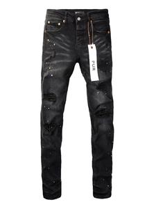 Nouveau <span class=keywords><strong>jean</strong></span> vintage coupe bootcut noir pour homme, effet <span class=keywords><strong>tache</strong></span>, trous et graffitis, coupe slim élastique - Product Image 5