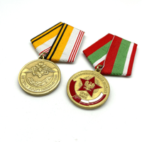 Médaille étoile vintage peinte sur mesure avec ruban – Badge métallique rétro estampé à chaud en cuivre/argent électroplaqué, souvenir patriotique, récompense