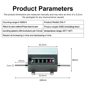 Z96-F metro contatore meccanico lunghezza distanza <span class=keywords><strong>doppio</strong></span> rotella 0-9999.9 meccanico guidato registratore/lunghezza di misurazione - Product Image 2
