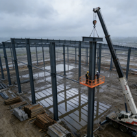 Atelier préfabriqué en structure métallique industrielle de haute qualité au design moderne, portable, pour les bureaux et les usines