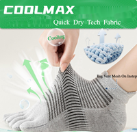 Chaussettes de sport respirantes en nylon à cinq doigts, à séchage rapide, avec empeigne en maille, antibactériennes et désodorisantes, disponibles en plusieurs couleurs