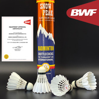 SNOWPEAK SP-01 Volants de badminton professionnels en plumes d'oie de qualité supérieure, aérodynamique stable, faible MOQ, emballage personnalisé