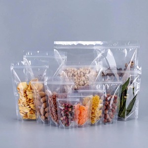 Sacs en plastique biodégradable PET/PE PLA avec fermeture éclair, sachets refermables transparents pour emballage - Product Image 1
