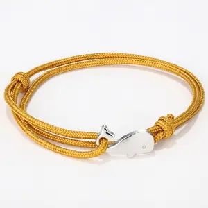 New Design Dolphin Silver Stainless steel Bracelet Anchor Nautical Rope Bracelet Ocean Animal Whale Tail Band