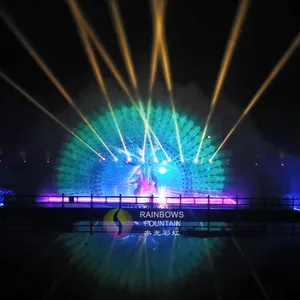 Luz de inmersión en el parque de China, pantalla de agua, fuente Musical de película, baile al aire libre con láser 3D y efecto de haz de luz