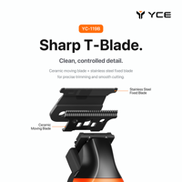 Tondeuse à cheveux électrique YC-119B avec écran LED, charge USB-C, autonomie de 150 minutes, 7000 tr/min, lames résistantes à la chaleur