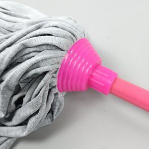 Mopa Redonda de Algodón para Pisos con Mango Rosa, Varilla General y Bandeja de Plástico, Herramienta de Limpieza - Product Image 3