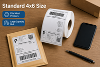 Etiquetas Adhesivas Personalizadas, Etiquetas Térmicas Impermeables, Código de Barras de Escritorio para Etiquetas de Envío, Etiquetas de Embalaje