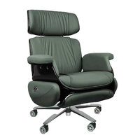Chaise de bureau électrique de luxe en cuir de vachette véritable grande chaise inclinable électrique moderne patron PDG exécutif