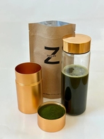 Bouteille d'eau en verre borosilicate à large ouverture avec couvercle rose doré, sans BPA et réutilisable, pour le stockage portable des boissons