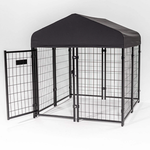 <span class=keywords><strong>Cages</strong></span> pour animaux de compagnie chenil pour chien avec toit couvert commercial en gros chenil pour chien en métal - Product Image 2