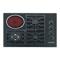 Table de cuisson à gaz à 4 brûleurs intégrés avec panneau en verre trempé de 8 mm, cuisinière à induction électronique pour usage domestique, vente directe d'usine