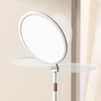 1 Musterexemplar OK Dimmbare Runde LED-Schönheitslampe für Live-Übertragungen Professionelles Aufhellungslicht mit Bodenständer für Content-Erstellung