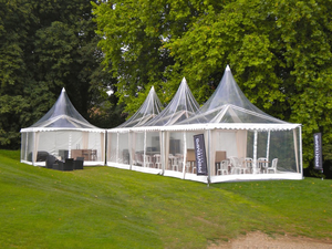 เต็นท์หลังคาทรงเจดีย์แบบกำหนดเอง เต็นท์งานแสดงสินค้าที่ทนทาน เต็นท์ขนาดใหญ่สำหรับจัดงานอีเว้นท์ได้ถึง 100 <span class=keywords><strong>คน</strong></span> (มีตัวเลือกสีขาว/โปร่งใส) - Product Image 6