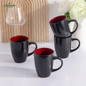 <span class=keywords><strong>16Pcs</strong></span> Sẵn Sàng Để Tàu Đen Đỏ Hai-Tone Màu Men Đồ Đá Tấm Bộ Đồ Ăn Cho Nhà Hàng Khách Sạn - Product Image 3