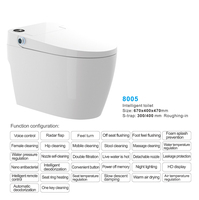 WC intelligent de luxe monobloc avec pulvérisation à bulles et auto-nettoyant pour salle de bain