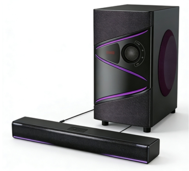 2 in 1 Soundbar with LED Display 60W Home Theater Speaker - Blue Tooth Remote Control for TV