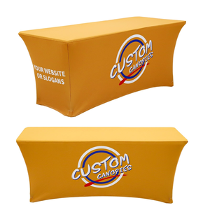 Housse de table rectangulaire extensible avec impression de logo personnalisé et spandex lavable pour les détaillants promotionnels et les commandes en gros - Product Image 1