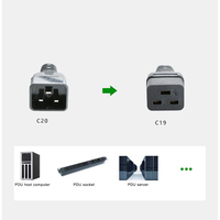 Cable de Extensión de Alta Resistencia IEC320 C19 a C20, 14AWG, para PDU, UPS, Rack de Servidores, 20A, 250V, Cable de Alimentación para Equipos de TI