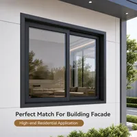 Ventana Corredera Horizontal de Aluminio con Doble Acristalamiento y Rotura de Puente Térmico, Resistente a Huracanes, para Villas y Edificios de Apartamentos