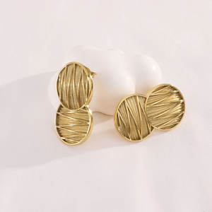 Trendy Double Disc Stainless Steel <b>Stud</b> <b>Earrings</b> - Product Image 5