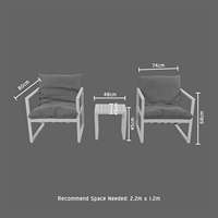 AJUNION Chaise de jardin en aluminium pour loisirs de plein air Mobilier d'extérieur Ensemble de patio Chaise d'extérieur en métal avec table d'appoint