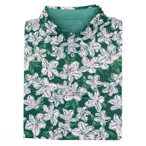 2025 personalizado de alta calidad de poliéster Spandex hoja cuello Golf Polo camisa al por mayor hombres sublimación impresa Golf camisa - Product Image 3