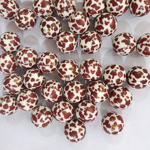 20mm Round Bulk Acrylic Cow Printed <strong>Beads</strong> <strong>Beads</strong>, DIY Coffee/pink/white <strong>Black</strong> Plastic Loose <strong>Bead</strong> ForJewelry Phone Keychain Making - Product Image 1