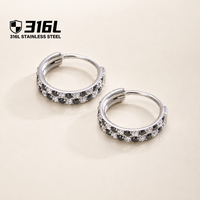 Boucles d'oreilles minimalistes pour femmes en acier inoxydable 316 plaqué or 18 carats PVD, étanches, résistantes au ternissement, hypoallergéniques, OEM ODM, vente en gros, cadeaux