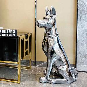 Esculturas de perro galvanizado, <span class=keywords><strong>estatua</strong></span> de decoración para el hogar, escultura de <span class=keywords><strong>Doberman</strong></span> artesanal, decoración para el hogar, venta al por mayor - Product Image 2