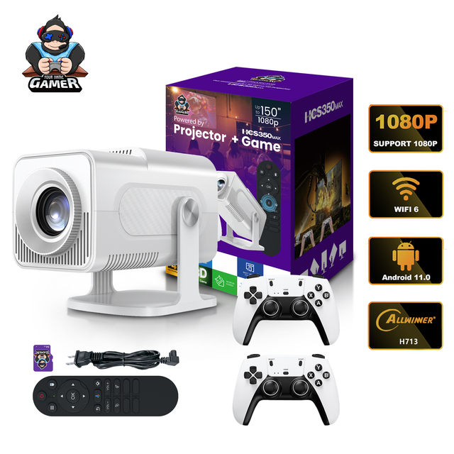 HCS350PRO Game Projector Android14 Short Throm 450lumens Classic Retro Video Game Console 1080P LCD Potable Customized Projector